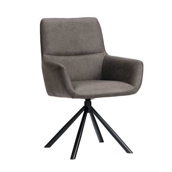 Bari Leather Swivel Chair Grey